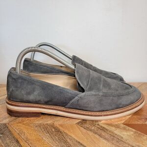 Vince Camuto Leather VC-Jorda Loafer Women Sz 8M Gray Suede Retail $109.95